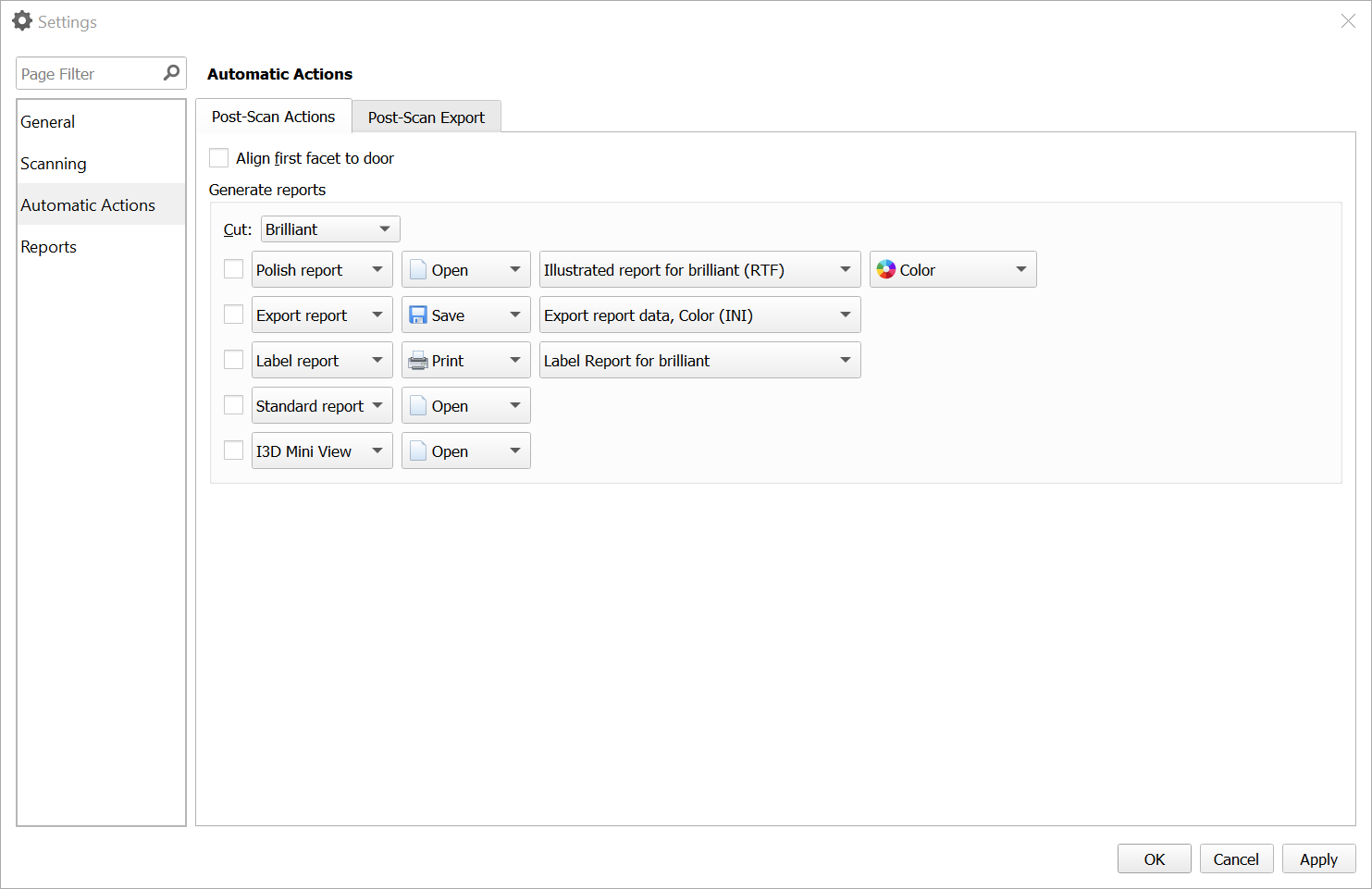 Centralized Settings of Diamond Scanning Software