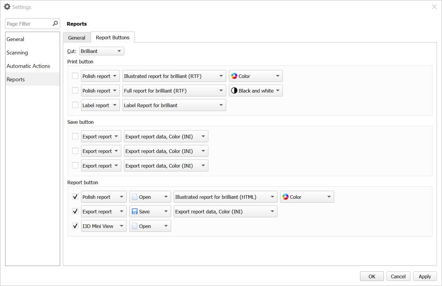 Centralized Settings of Diamond Scanning Software